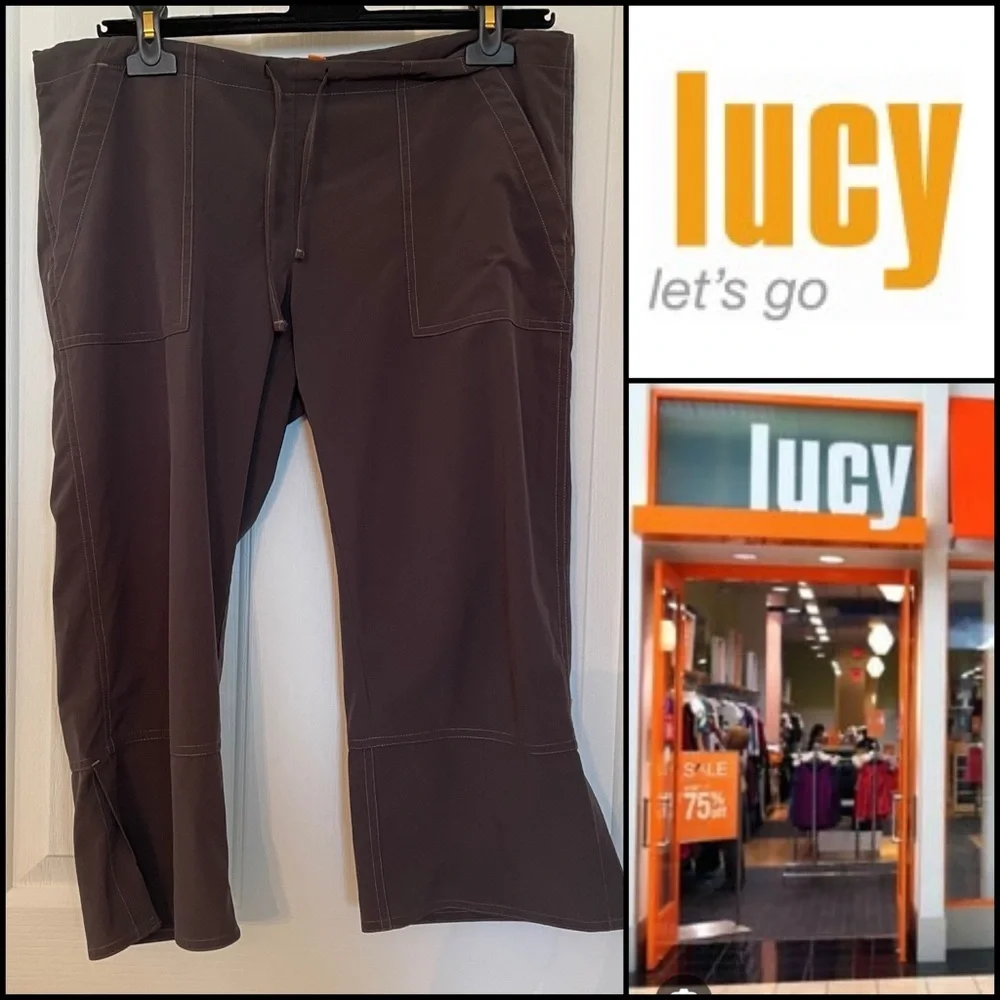 Lucy Athletic Wear Gaucho Capri Lounge Lightweight Pants Size Small yoga workout - Picture 1 of 7